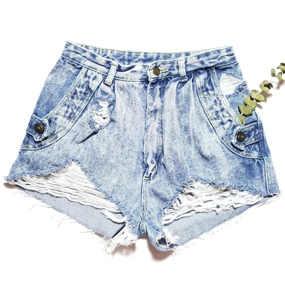 Vtg SOUTH Clothing Distress High Waist Jean Shorts